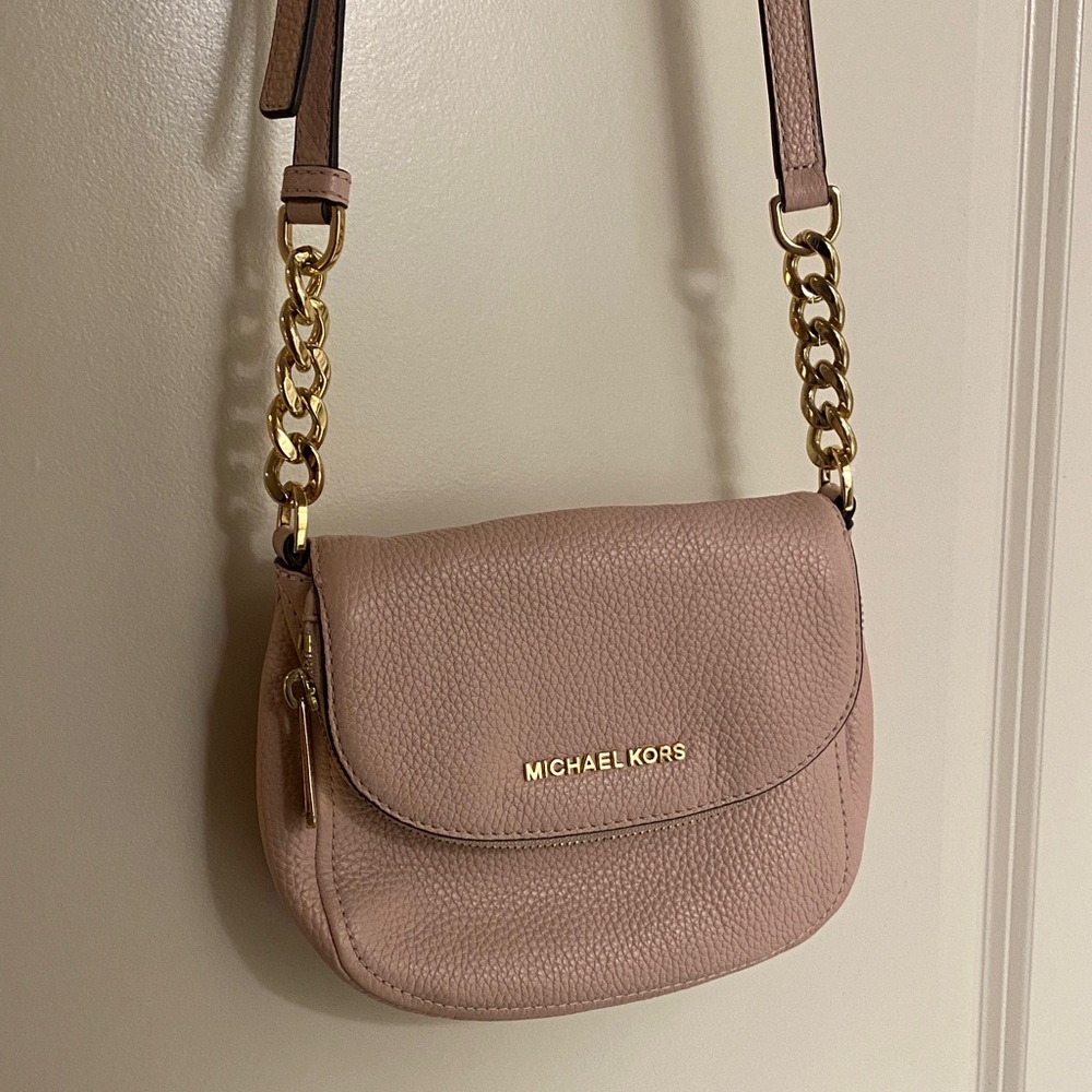 Michael Kors Blush Pink Crossbody Bag with Gold Accents